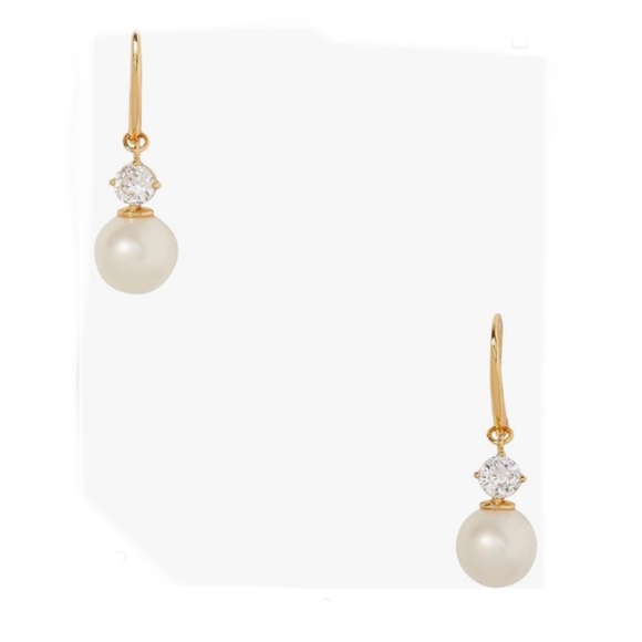 Kate Spade New York Pearls Of Wisdom - Dangle Pearl Rhinestone Drop Earrings - Picture 8 of 11